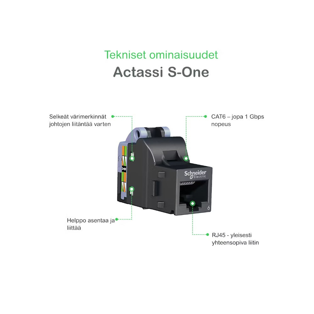 Dataliitin RJ45 Schneider Electric Actassi S-One CAT6 UTP