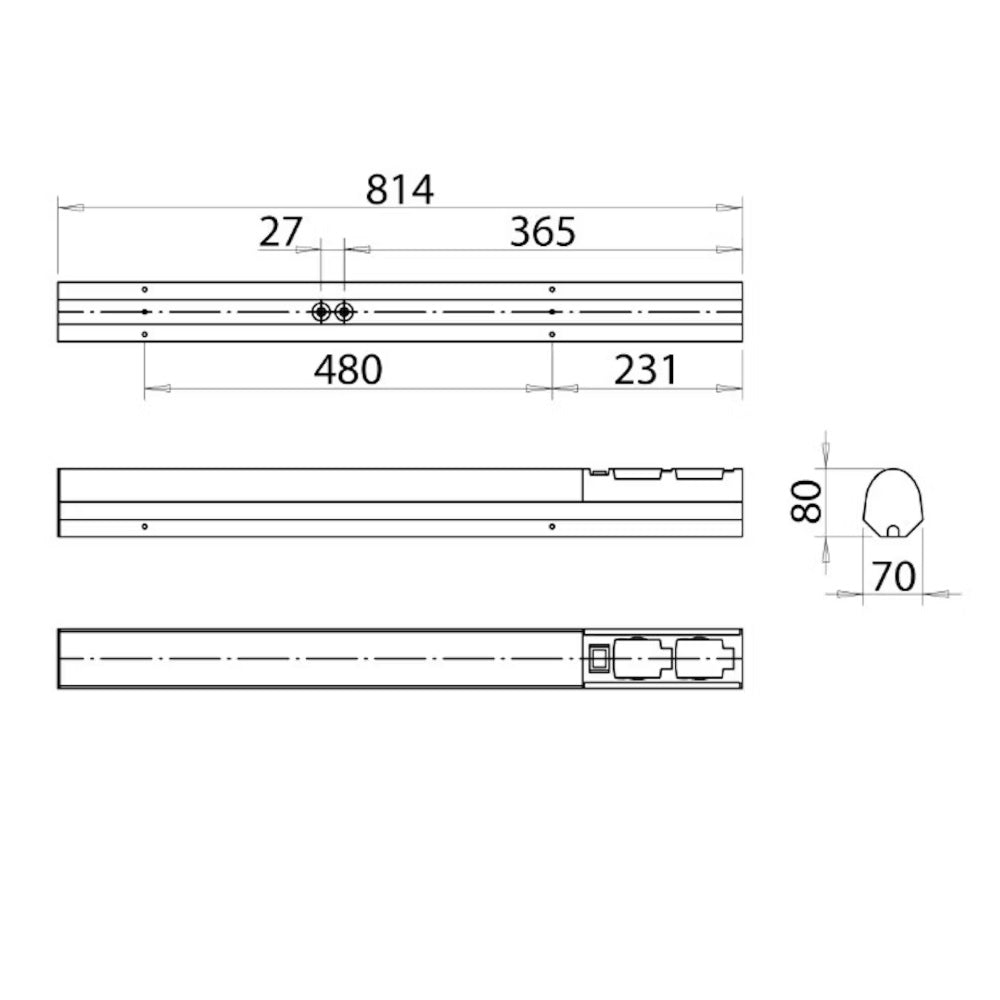 Työpistevalaisin Onnline Onnsani, IP44, 9W, 841mm, 3000/4000K, Kytkin, 2-os PR