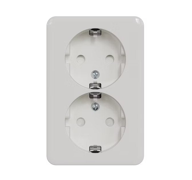 Pistorasia Schneider Electric Exxact 2-osainen 16A IP21 pinta valkoinen
