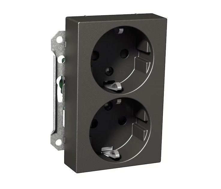 Pistorasia Schneider Electric Exxact 2s 16A IP20 2x UKJ Antrasiitti