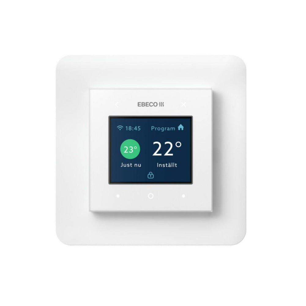 Ebeco EB-THERM 500 yhdistelmätermostaatti seinälle asennettuna