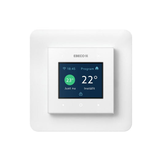 Ebeco EB-THERM 500 yhdistelmätermostaatti seinälle asennettuna