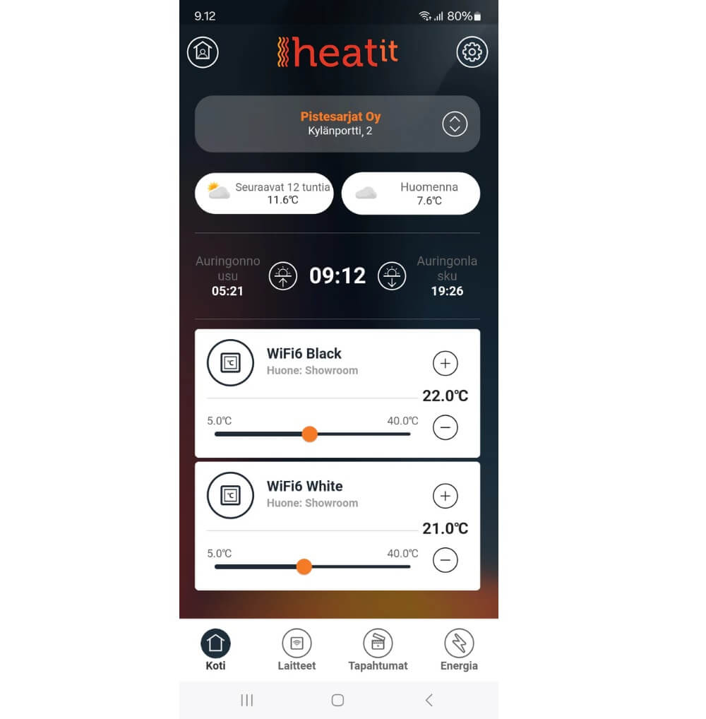 Heatit WiFi 6 älytermostaatti anturilla