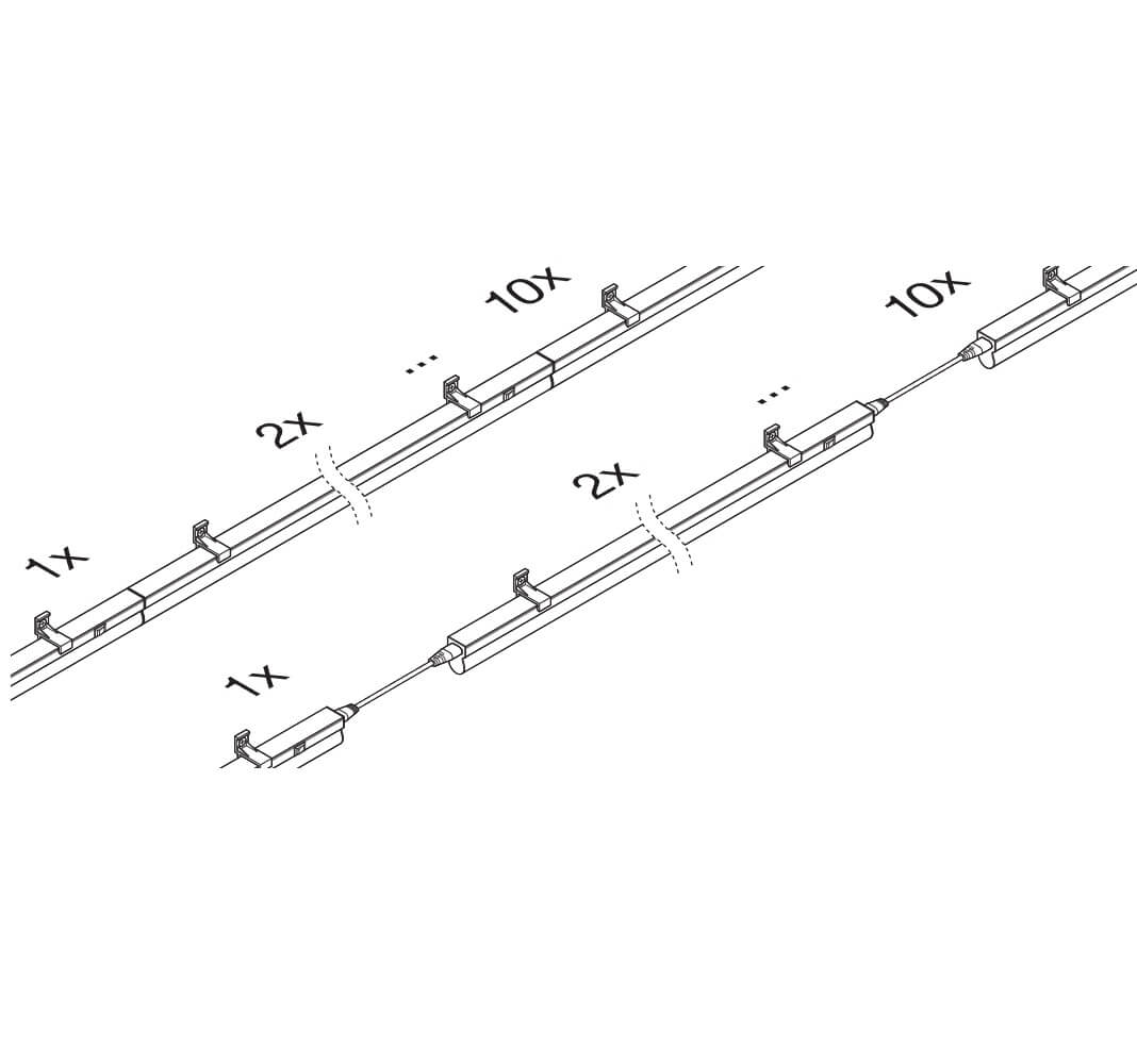 Jonovalaisin Ledvance Linear Compact, 600mm, 8W, 4000K, pistotulpallinen liitosjohto