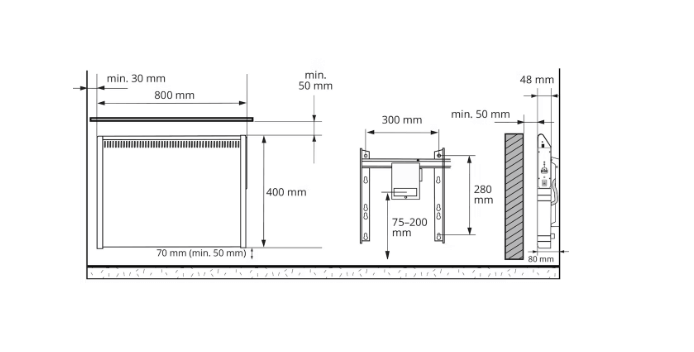 Lämmitin Ensto Tupa TASO5-BT 550W 40x80cm