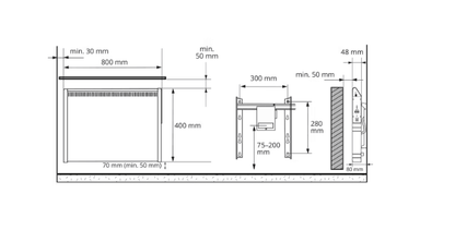 Lämmitin Ensto Tupa TASO5-BT 550W 40x80cm