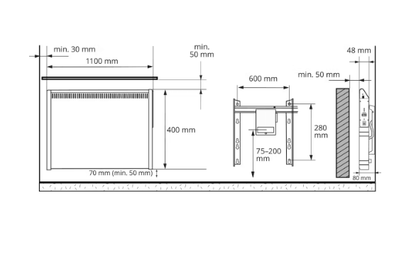 Lämmitin Ensto Tupa TASO8-BT 800W 40x110cm
