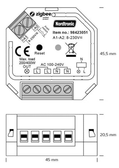 Valonsäädin Nordtronic Box Relay Zigbee