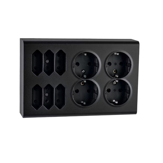 Pistorasia SG Install pinta 4+6 Euro IP21 Musta