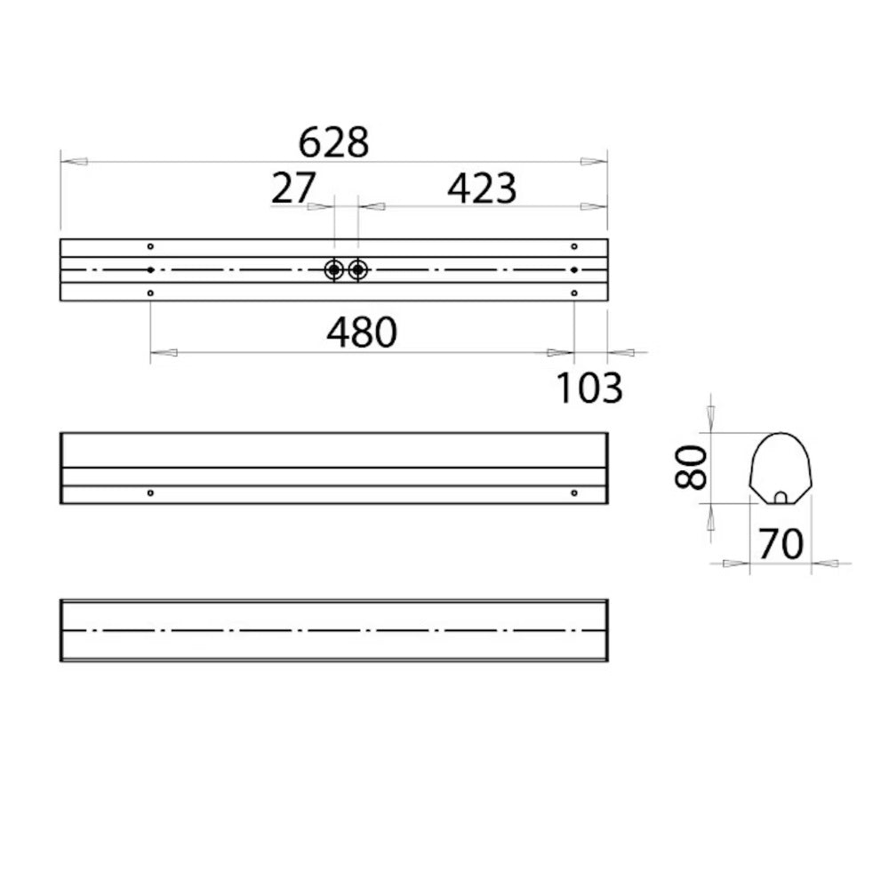 Työpistevalaisin Onnline Onnsani, IP44, 9W, 629mm, 3000/4000K